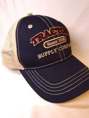 Tractor Supply Unisex Adult Trucker Cap Navy Adj. Back Strap Distressed Look NEW
